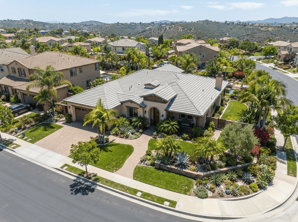 Aerial view of the home